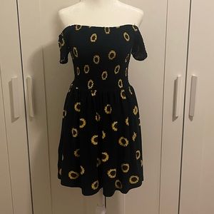 J for Justify navy yellow sunflower dress